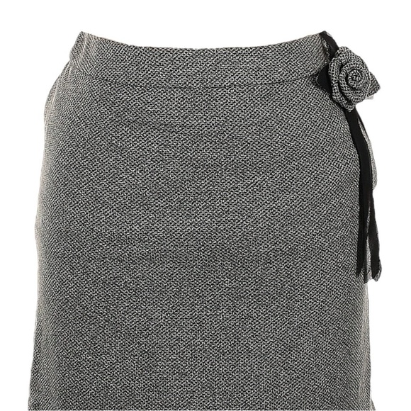 Versailles Vintage Skirt Size 10 NWT Gray Y2K Rosette Jacquard Tweed Peplum Hem - Picture 3 of 10